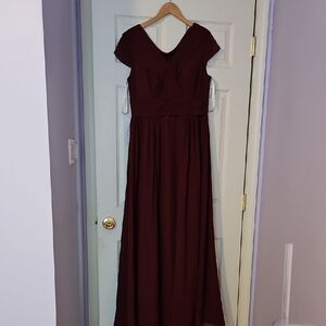 Azazie Deep Red Maxi Dress